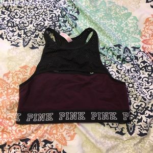 Pink sports bra